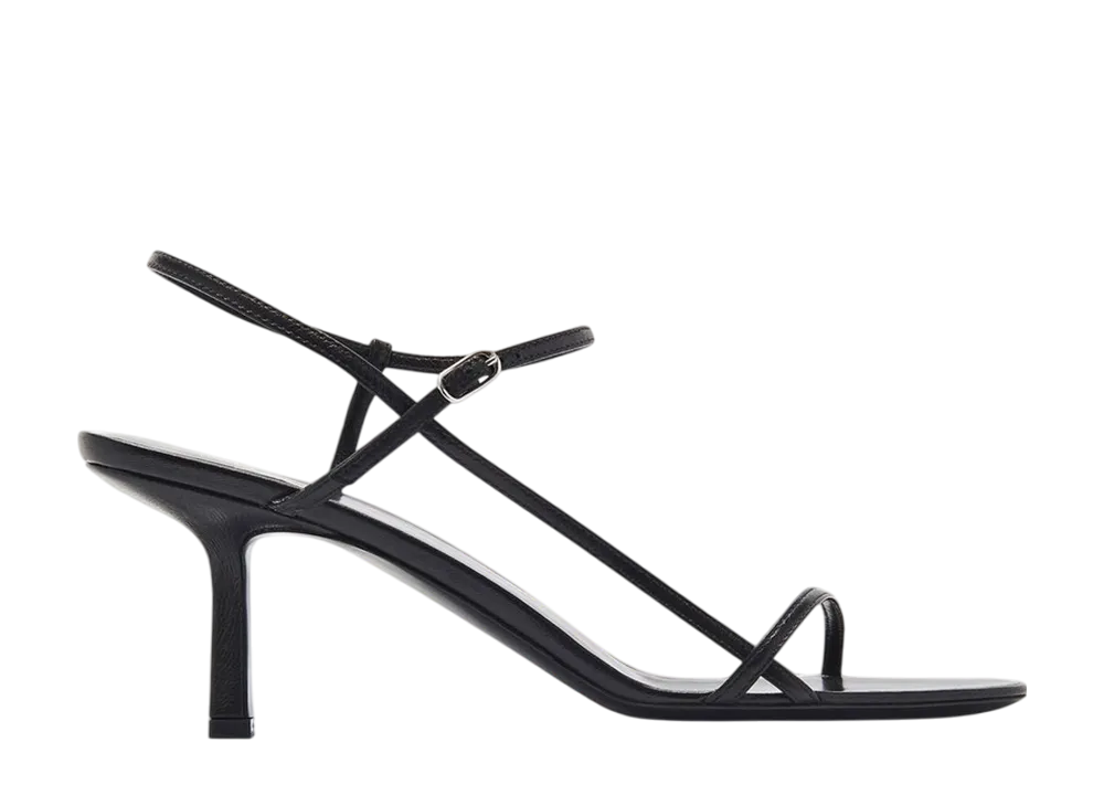 The Row Women's Bare Sandal in Leather "Black"
