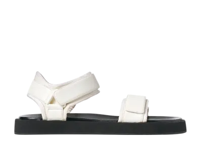 The Row Women's Hook-and-Loop Sandal in Leather "White"