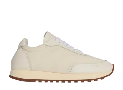 The Row Women's Owen Runner in Leather and Nylon "Milk/White/Brown"