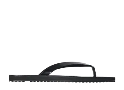 The Row Women's City Flip Flop in Leather "Black"