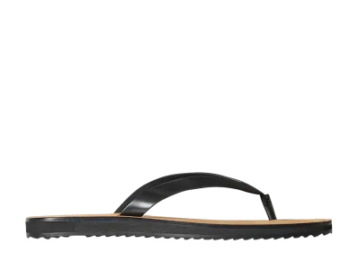 The Row Women's City Flip Flops in Leather "Black/Natural"