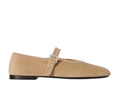 The Row Women's Boheme MJ Shoe in Suede "Tan"