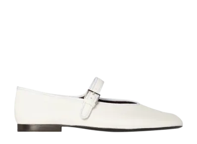 The Row Women's Boheme MJ Shoe in Leather "Optic White"