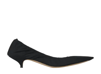 The Row Women's Liisa Kitten Heel in Cotton "Black"