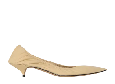 The Row Women's Liisa Kitten Heel in Cotton "Ecru"