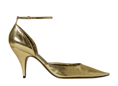 The Row Women's Liisa D'Orsay Pump in Leather "Gold"