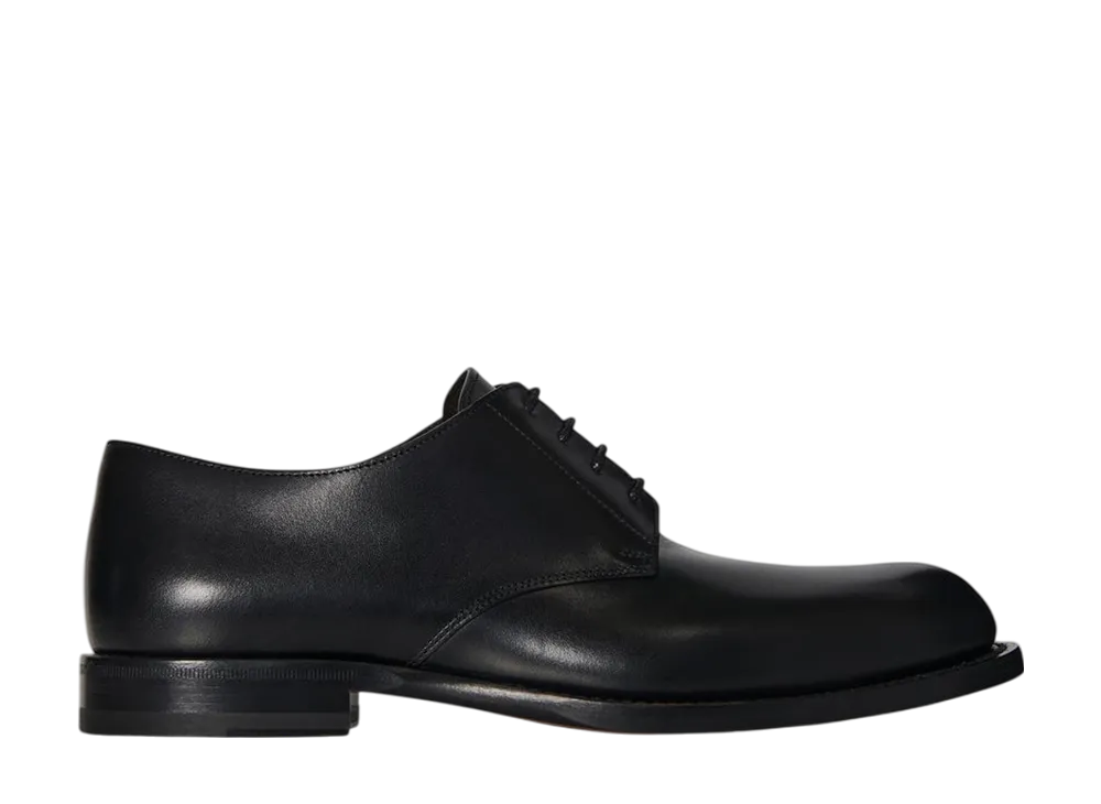 The Row Women's Novus Derby Shoe in Leather "Black"