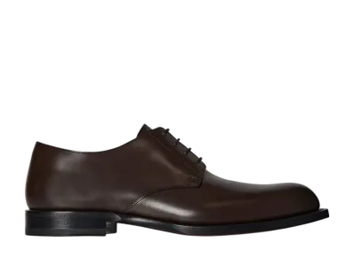 The Row Women's Novus Derby Shoe in Leather "Dark Brown"