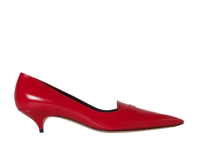 The Row Women's Viv Kitten Heel in Leather "Scarlet"