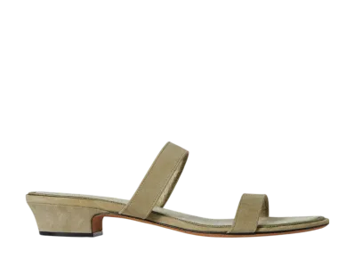 The Row Women's Awar Strap Sandal in Suede "Sage Green"