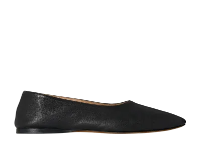 The Row Women's Awar Flat Shoe in Leather "Black"