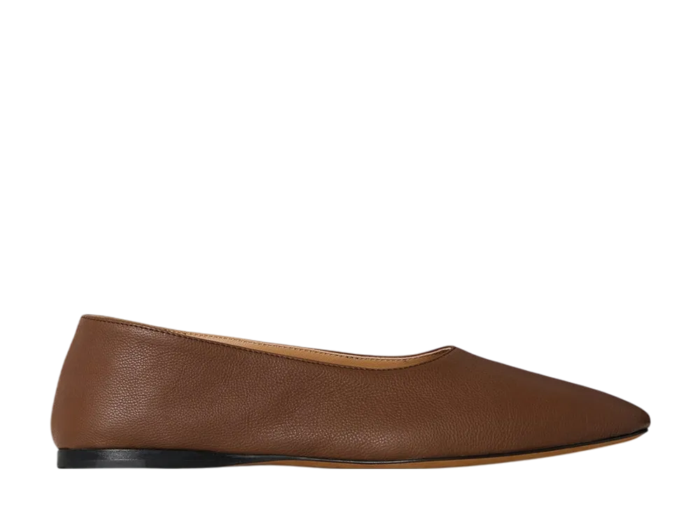 The Row Women's Awar Flat Shoe in Leather "Mousse"