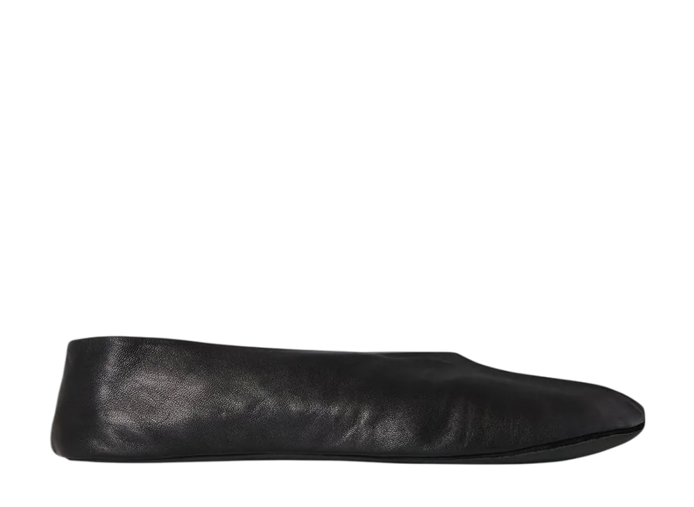 The Row Women's Stella Slipper in Leather "Black"