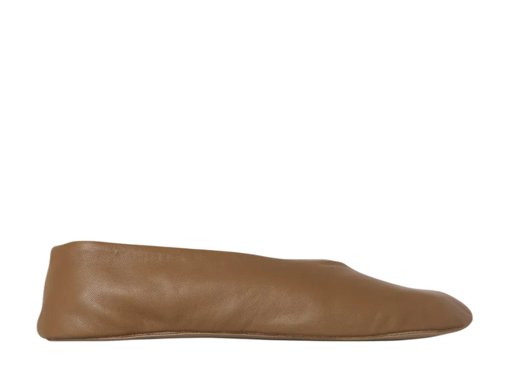 The Row Women's Stella Slipper in Leather "Mud"