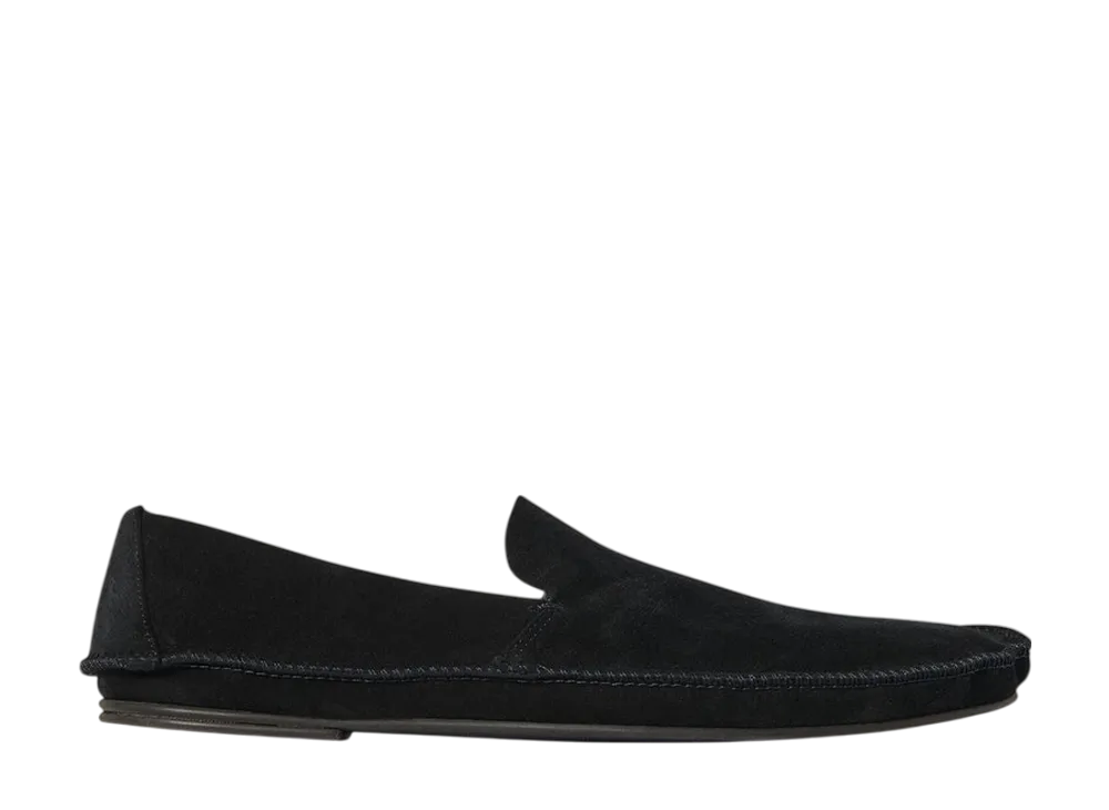 The Row Women's Tyler Loafer in Suede "Black"
