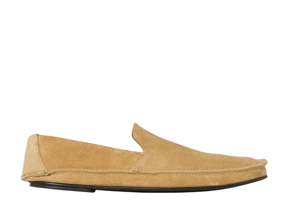 The Row Women's Tyler Loafer in Suede "Yellow Linen"