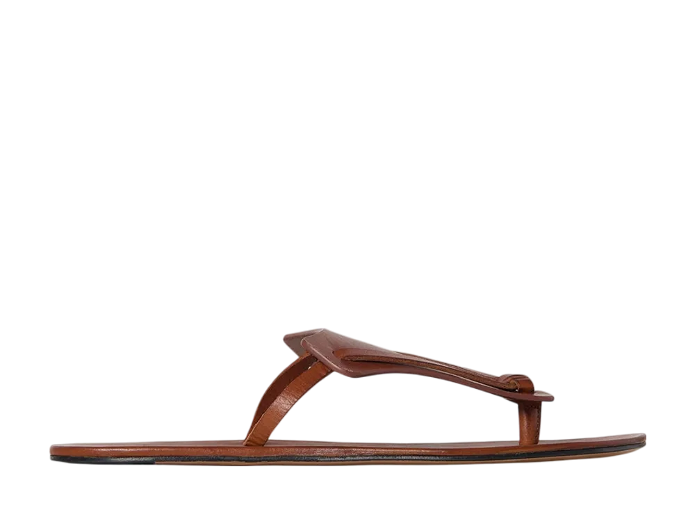 The Row Women's Helena Flip Flop in Leather "Acero"