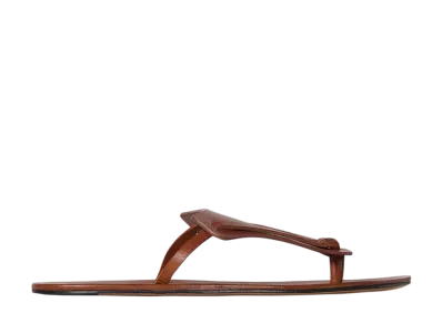 The Row Women's Helena Flip Flop in Leather "Acero"