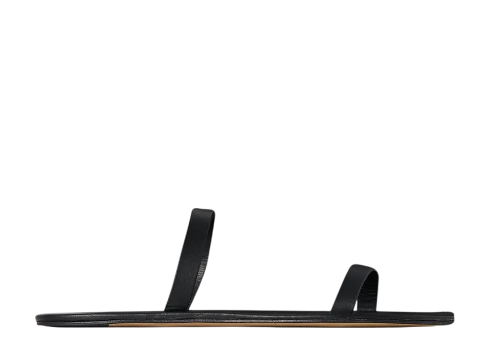 The Row Women's Helena Sandal in Leather "Black"