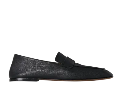 The Row Women's Square Loafer in Leather "Black"