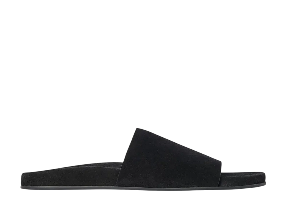 The Row Women's Hugh Slide in Suede "Black"