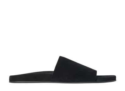 The Row Women's Hugh Slide in Suede "Black"