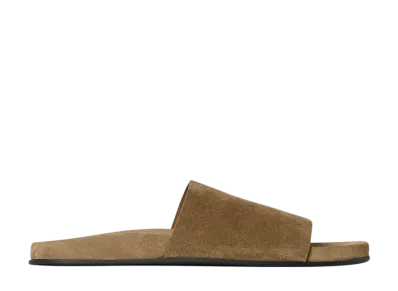 The Row Women's Hugh Slide in Suede "Military"