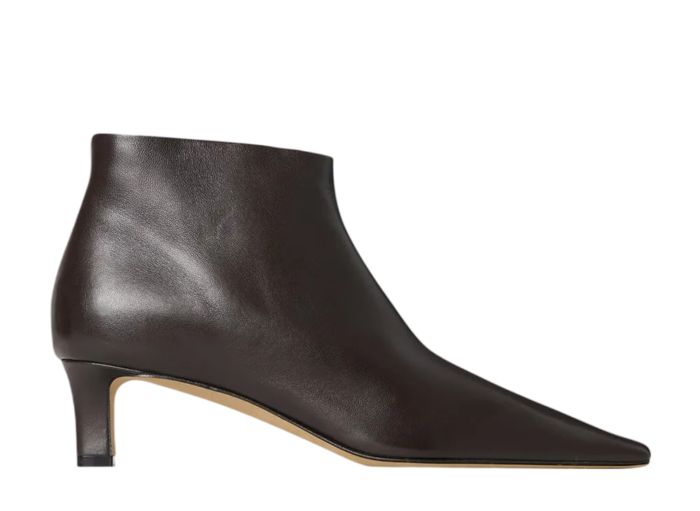 The Row Women's Carla Boot 45 in Leather "Lacquer Brown"