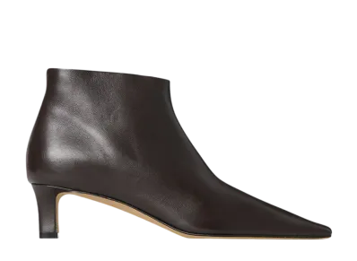The Row Women's Carla Boot 45 in Leather "Lacquer Brown"