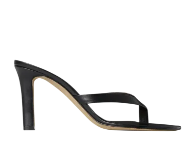 The Row Women's Sacha Heel Thong Sandal in Leather "Black"