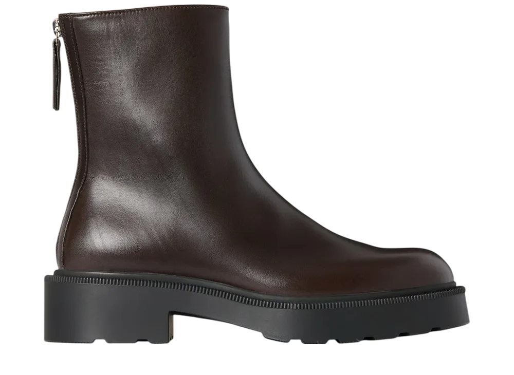 The Row Women's Nobilis Fast Boot in Leather "Lacquer Brown"