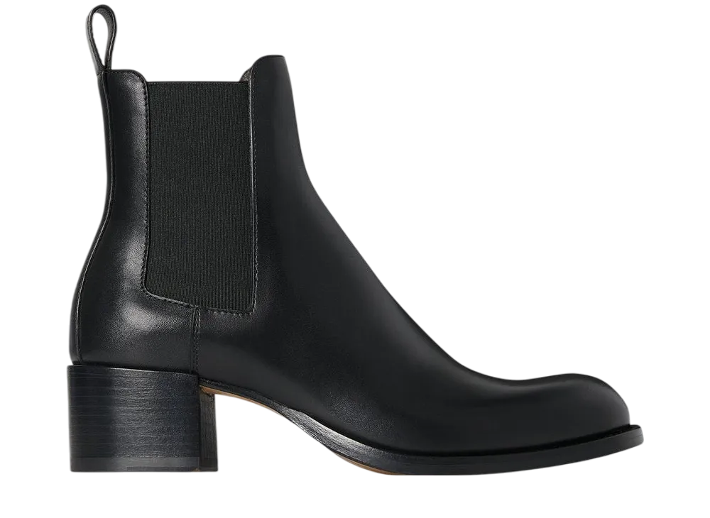 The Row Women's Nobilis Chelsea Boot in Leather "Black"