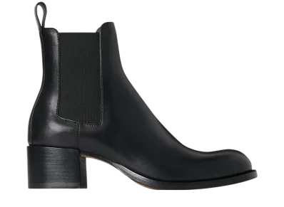 The Row Women's Nobilis Chelsea Boot in Leather "Black"