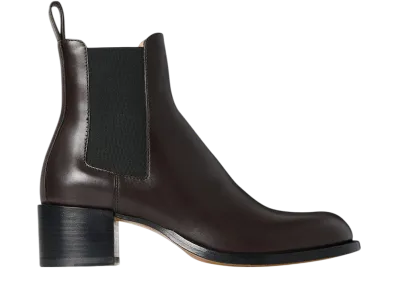 The Row Women's Nobilis Chelsea Boot in Leather "Lacquer Brown"