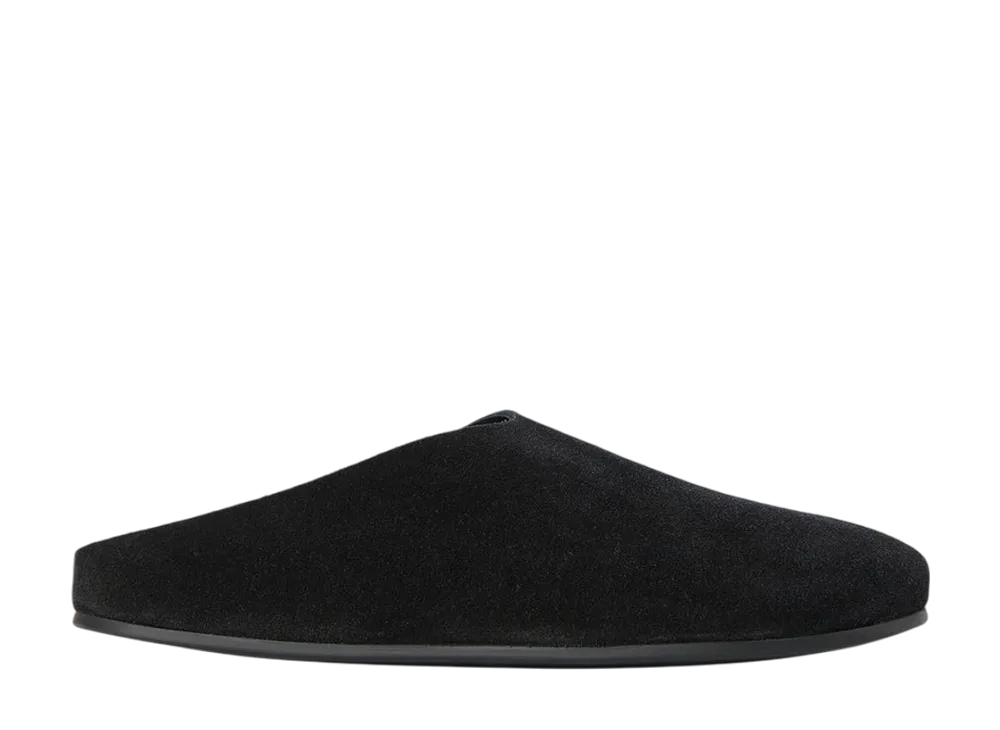 The Row Women's Hudson Slide in Suede "Black"