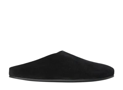 The Row Women's Hudson Slide in Suede "Black"