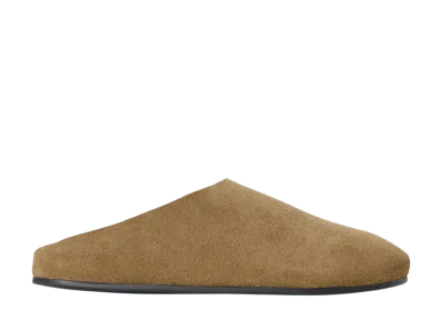The Row Women's Hudson Slide in Suede "Military"