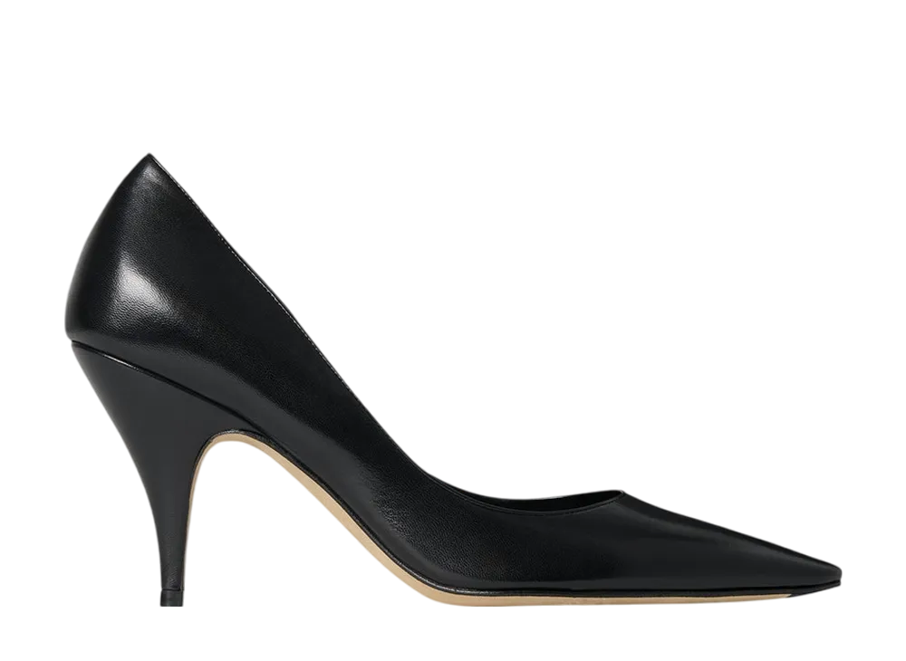 The Row Women's Liisa Pump Two Heel in Leather "Black"