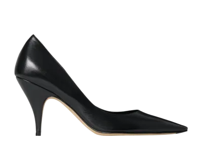 The Row Women's Liisa Pump Two Heel in Leather "Black"