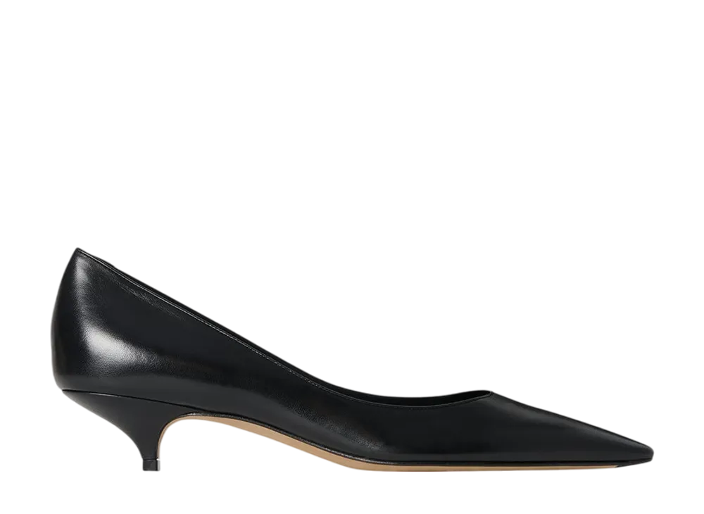 The Row Women's Liisa Kitten Two Heel in Leather "Black"