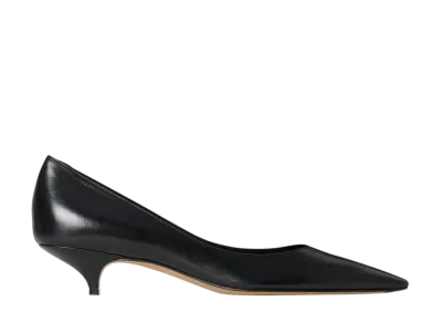 The Row Women's Liisa Kitten Two Heel in Leather "Black"