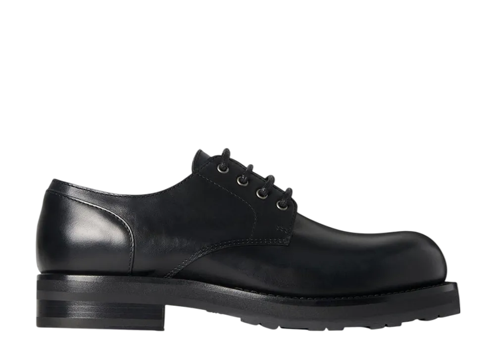 The Row Women's Derby Lug Sole Shoe in Leather "Black"