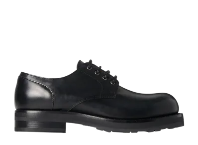 The Row Women's Derby Lug Sole Shoe in Leather "Black"