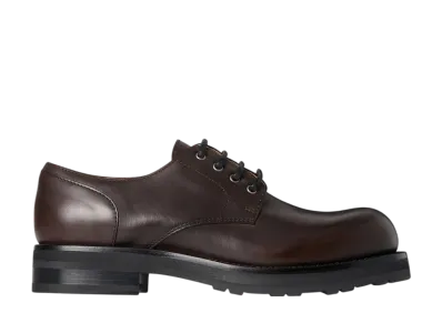 The Row Women's Derby Lug Sole Shoe in Leather "Lacquer Brown"