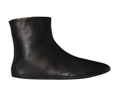 The Row Women's Stella Boots in Leather & Shearling "Black"