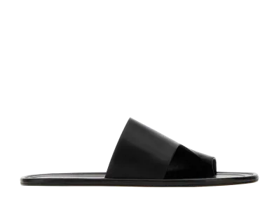 The Row Women's Leather Malick Thong Slippers "Black"