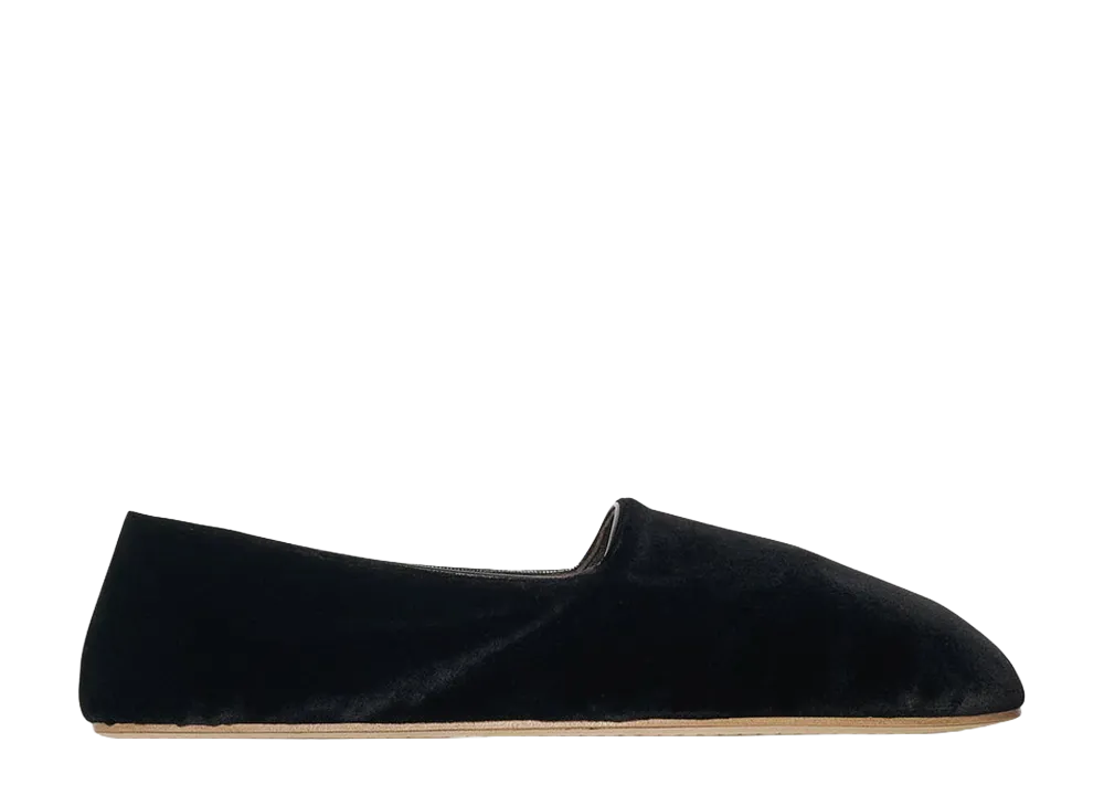 The Row Women's Ponti Slippers in Velvet "Black"