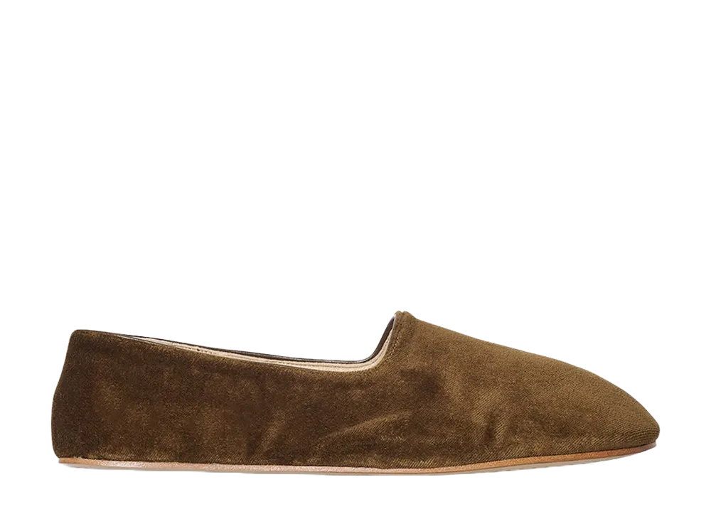 The Row Women's Ponti Slippers in Velvet "Moss"