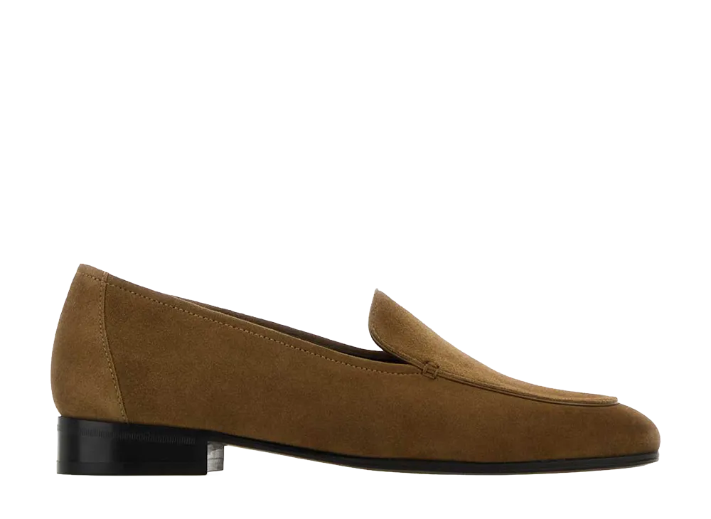 The Row Women's Brown Suede Adam Loafers "Brown"