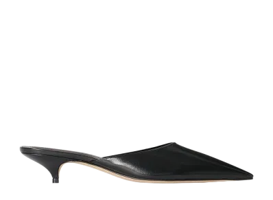 The Row Women's Liisa Kitten Mules in Leather "Black"